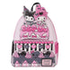 Sac à dos Loungefly Sanrio My Melody et Kuromi vue de face avec motifs colorés et détails précis