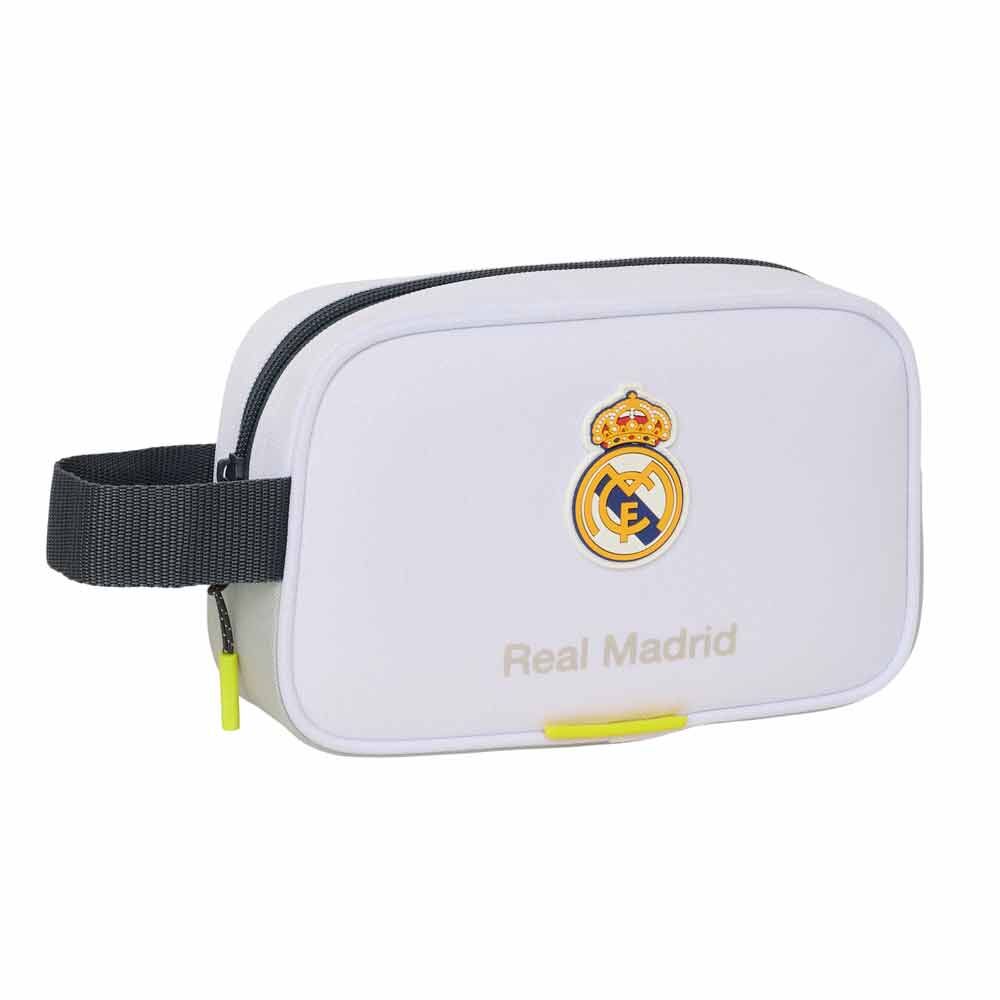 Trousse vanity case Real Madrid 25/26 vue de face avec logo officiel sur fond blanc