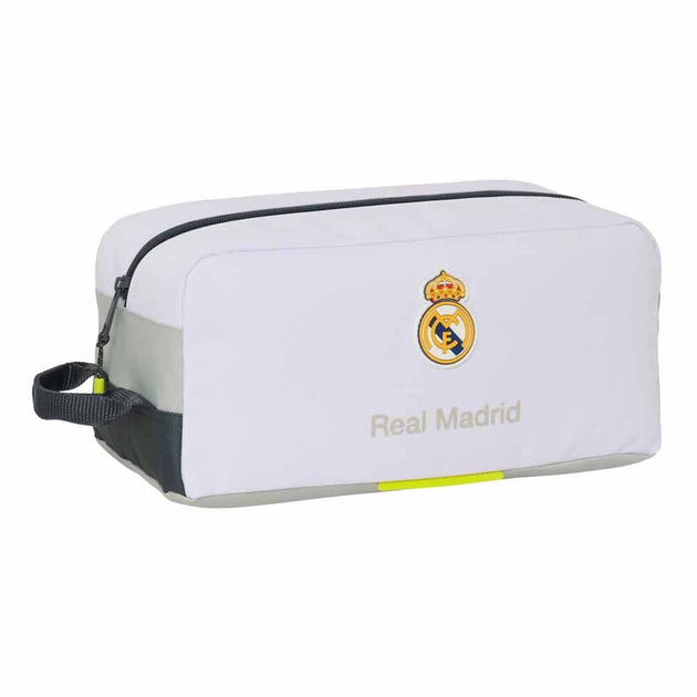 Trousse de toilette Real Madrid 25/26 vue de face avec logo officiel sur fond blanc