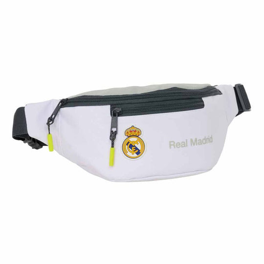 Pochette ceinture Real Madrid 25/26 vue de face avec logo officiel et fermeture éclair principale