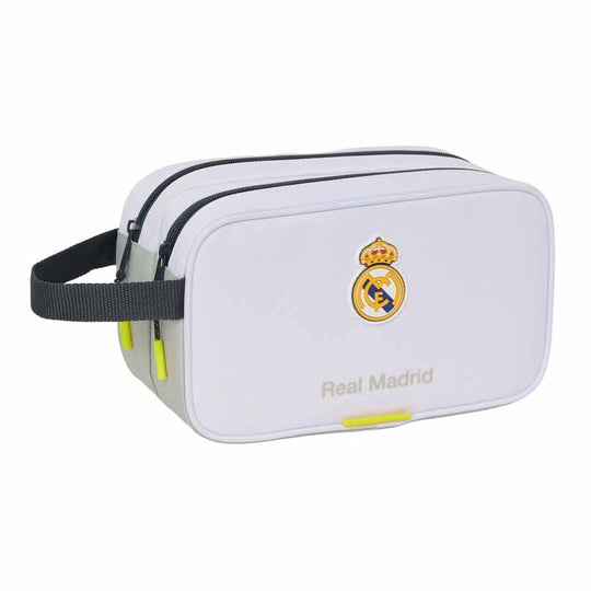 Vanity case Real Madrid 25/26 SAFTA vu de face avec deux compartiments zippés et logo officiel