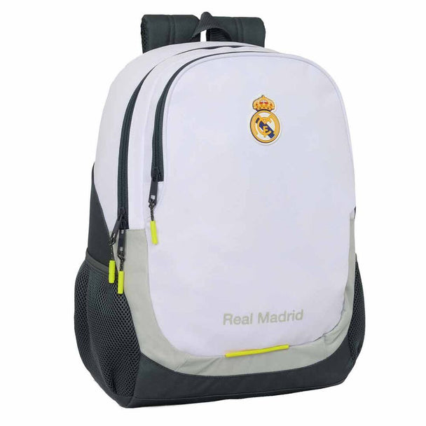 Sac à dos trolley Real Madrid 25/26 de face avec logo officiel et design bleu et blanc
