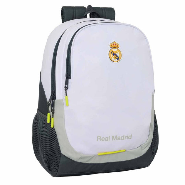 Sac à dos trolley Real Madrid 25/26 de face avec logo officiel et design bleu et blanc