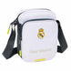 Sac bandoulière Real Madrid 25/26 vue de face avec logo officiel SAFTA et fermeture éclair