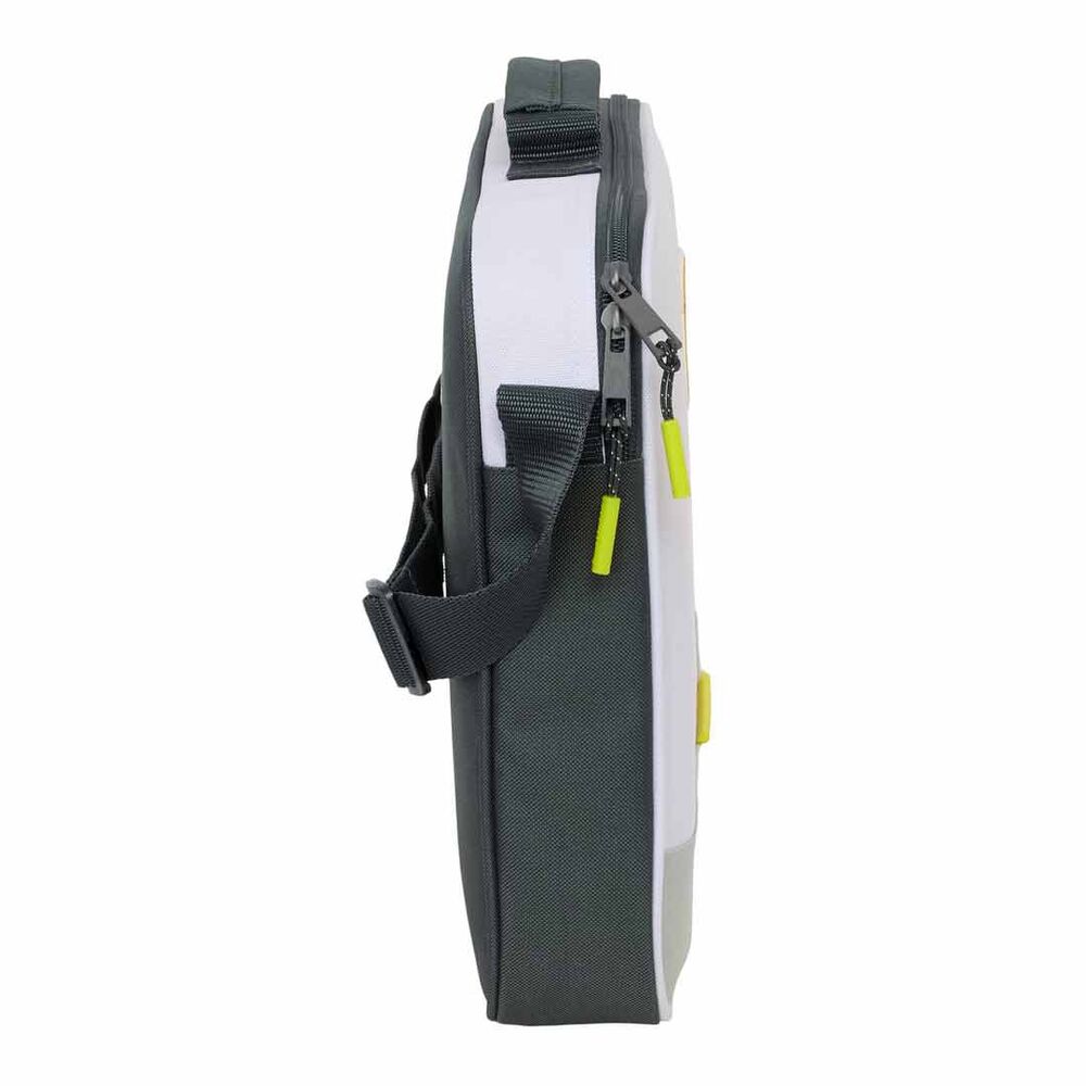 Intérieur du cartable avec fond semi-rigide amovible et double fermeture éclair pratique