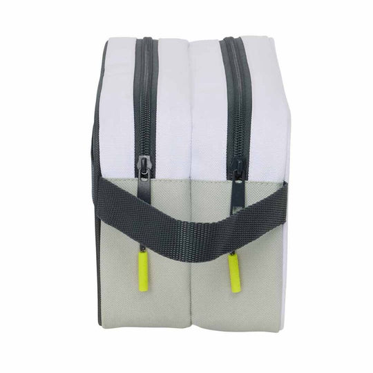Vanity case Real Madrid 25/26 SAFTA adapté sur une valise trolley pour un transport facilité