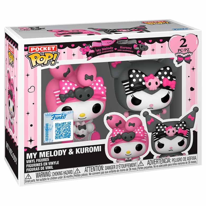 Figurine Funko Pocket POP de Kuromi en tenue noire exclusive, vue de face