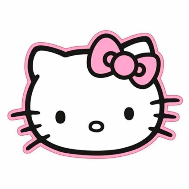 Gros plan du coussin 3D Hello Kitty SANRIO, montrant sa texture douce et son design détaillé. Idéal pour les fans d'Hello Kitty.