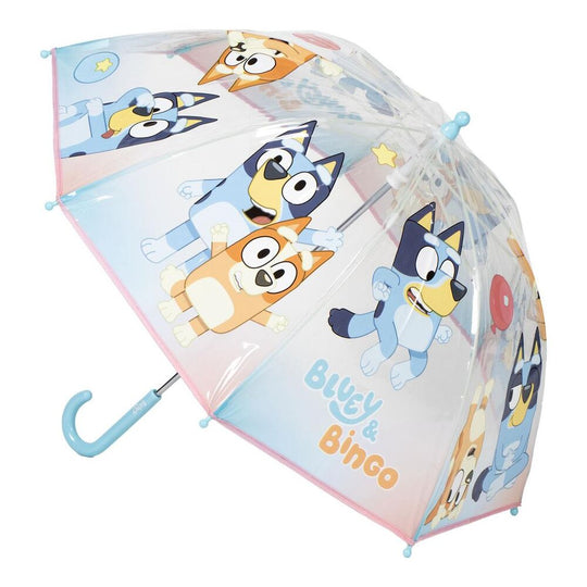 Parapluie à bulles manuel Bluey CERDÁ de 53 cm ouvert avec motifs colorés pour enfants