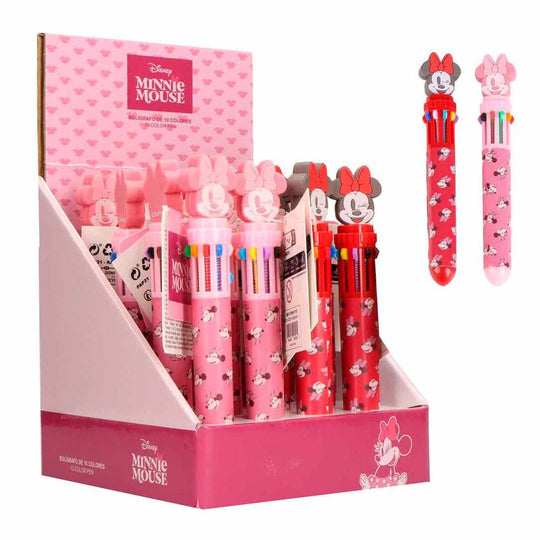 Gros plan sur la pointe du stylo Minnie aux couleurs assorties pour écriture fluide