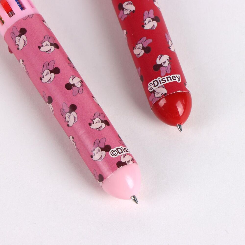 Ensemble de plusieurs stylos Minnie CERDÁ aux couleurs variées alignés côte à côte