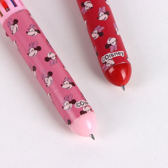 Ensemble de plusieurs stylos Minnie CERDÁ aux couleurs variées alignés côte à côte