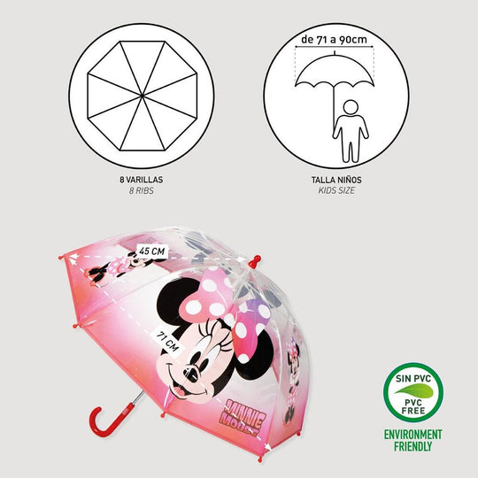 Détail du manche manuel du parapluie Disney Minnie CERDÁ pour enfants