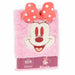 Cahier Disney Minnie en peluche vue de face avec couverture rose et visage de Minnie