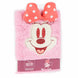 Cahier Disney Minnie en peluche vue de face avec couverture rose et visage de Minnie