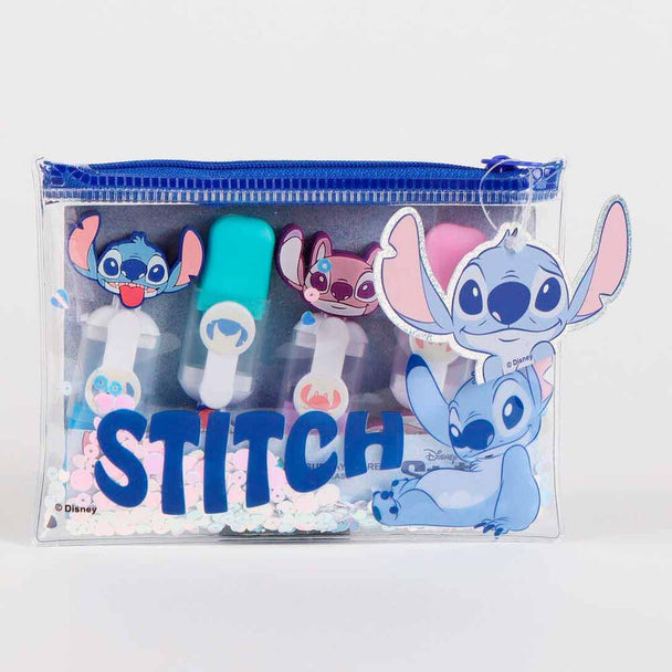 Surligneur bleu Disney Stitch avec une pointe fine montrant la qualité de l'encre