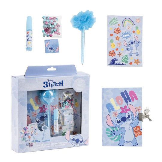 Détail du carnet Disney Stitch avec illustration du personnage et matériaux de qualité