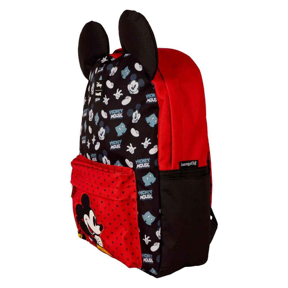 Vue arrière du sac à dos Loungefly Mickey avec bretelles ajustables et poignée supérieure robuste