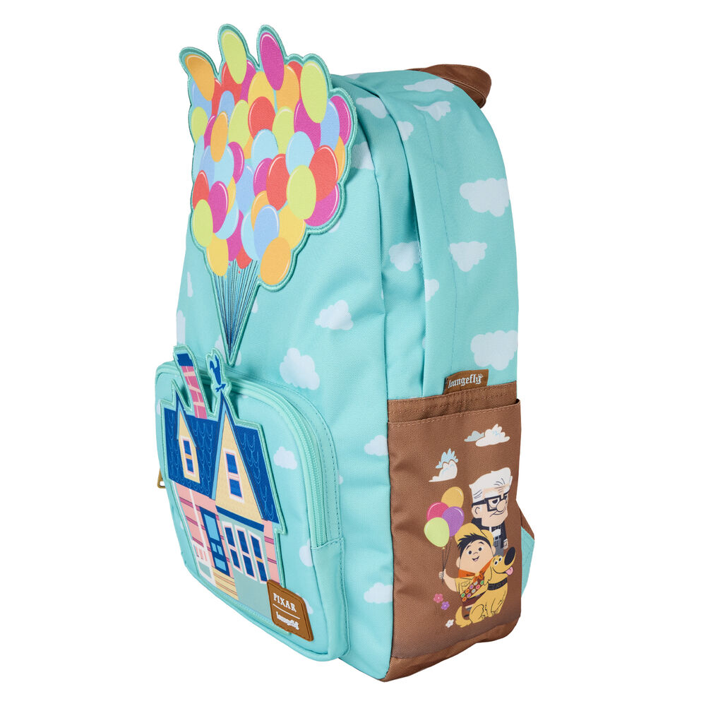 Photo de profil montrant la profondeur et la structure robuste du sac à dos nylon Loungefly UP