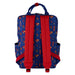 Intérieur du sac à dos Loungefly Marvel Superman avec doublure assortie et espace de rangement pratique.