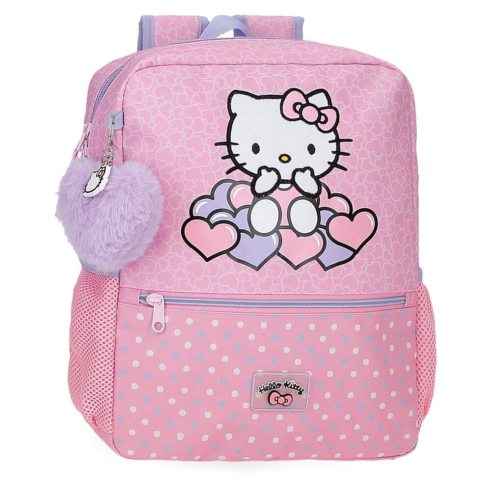 Sac à dos Hello Kitty Hearts & Dots 33cm vue de face avec motifs colorés