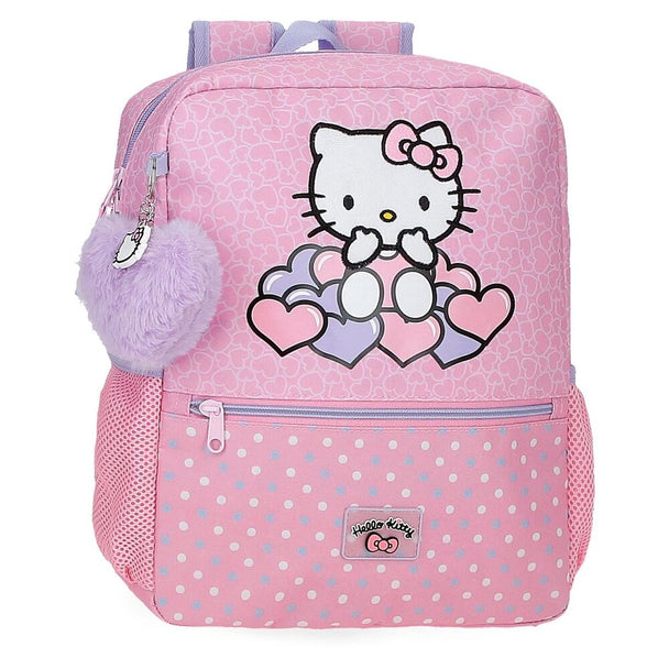 Sac à dos Hello Kitty Hearts & Dots 33cm vue de face avec motifs colorés