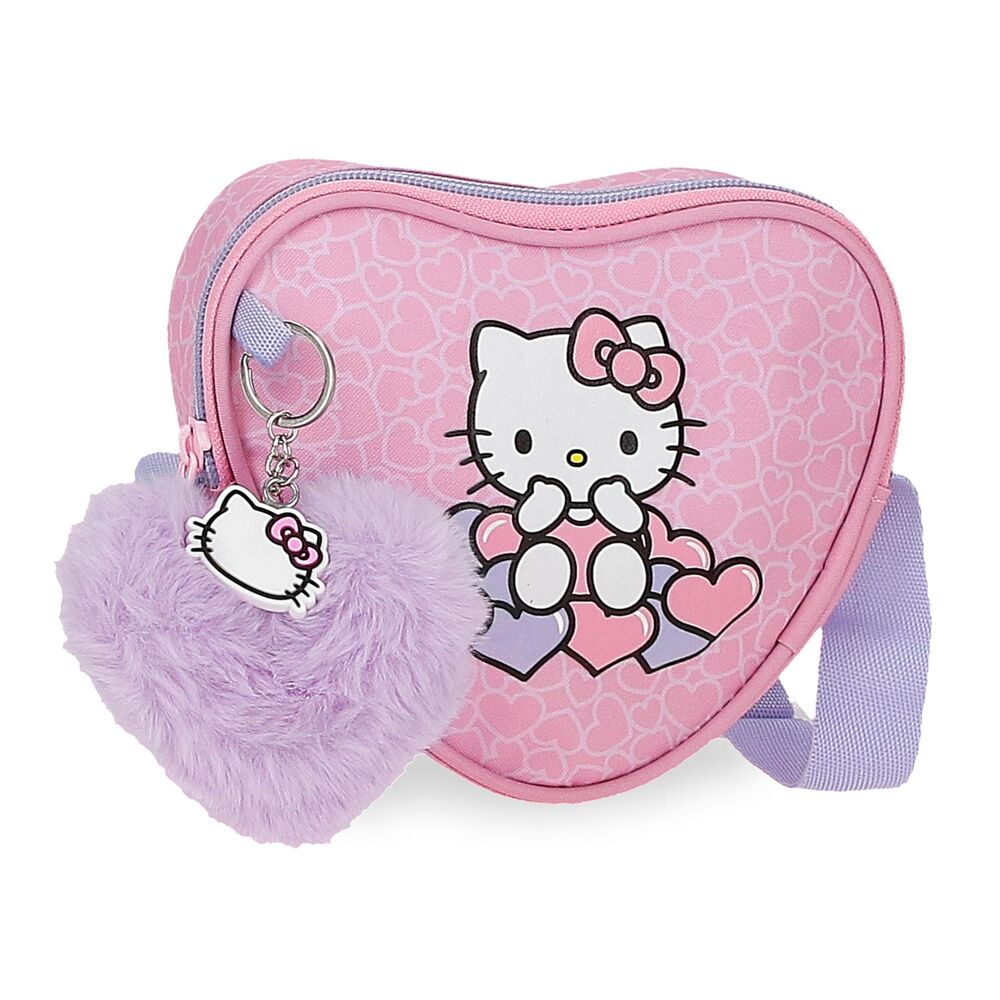 Vue avant du sac à épaule Hello Kitty Hearts & Dots JOUMMA BAGS avec motifs colorés