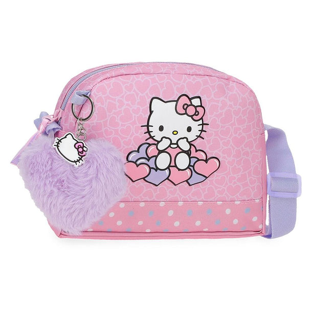Sac épaule Hello Kitty Hearts & Dots JOUMMA BAGS vue de face avec motifs cœurs et pois
