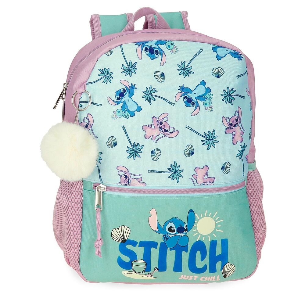 Vue avant du sac à dos Disney Stitch Just Chill 33cm avec le logo JOUMMA BAGS