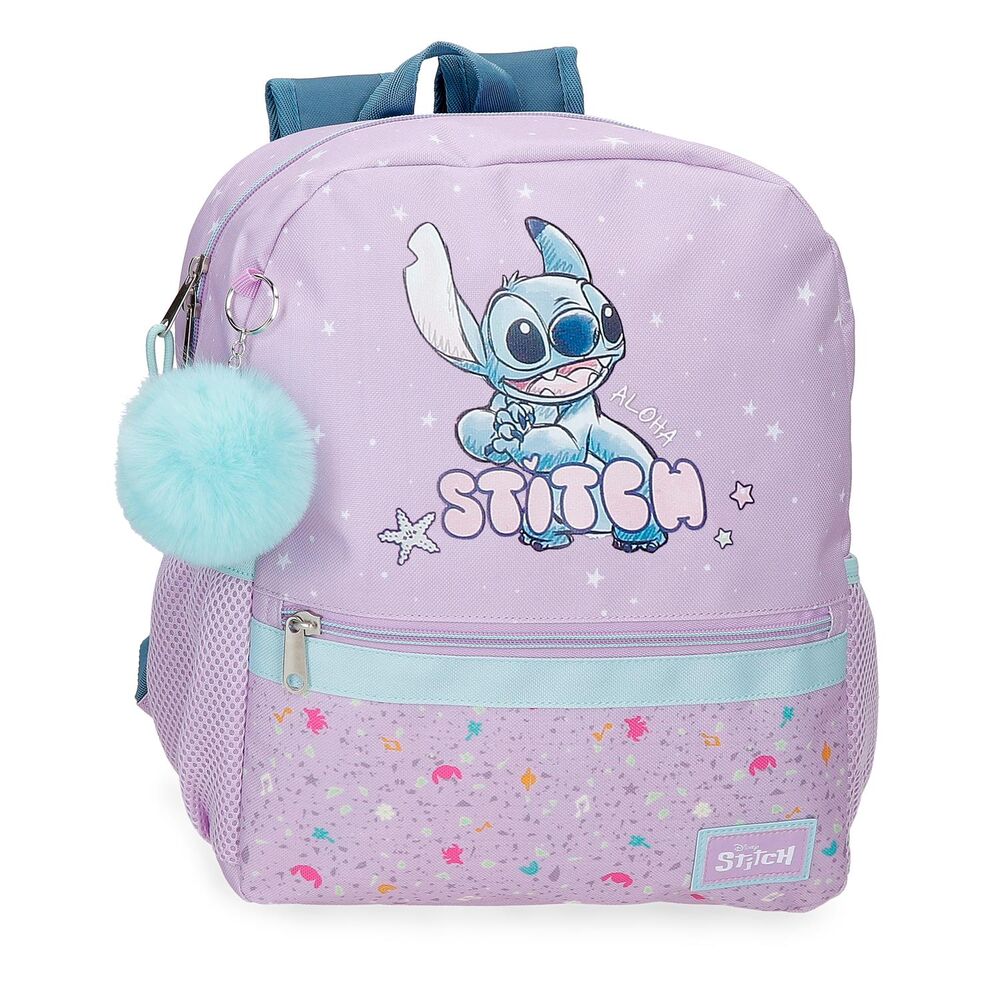 Vue avant du sac à dos Disney Stitch Lovely 33cm avec motif coloré