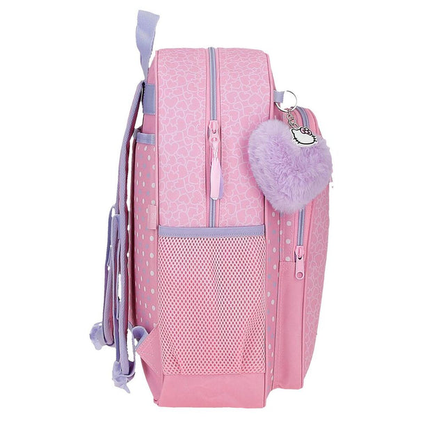 Sac à dos Hello Kitty adaptable trolley posé sur une valise à roulettes