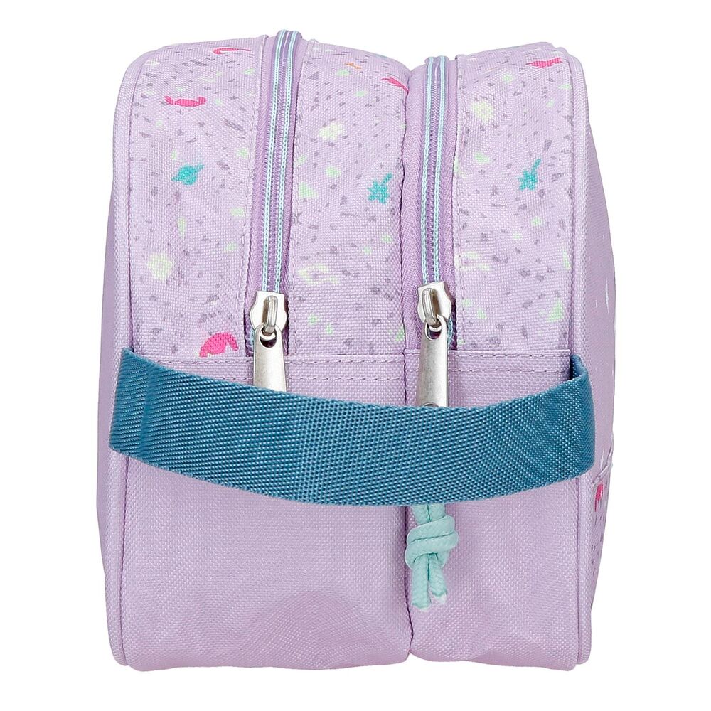 Image de côté montrant les deux compartiments spacieux de la trousse Stitch Disney