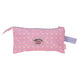 Détail des fermetures éclair robustes de la trousse triple Hello Kitty
