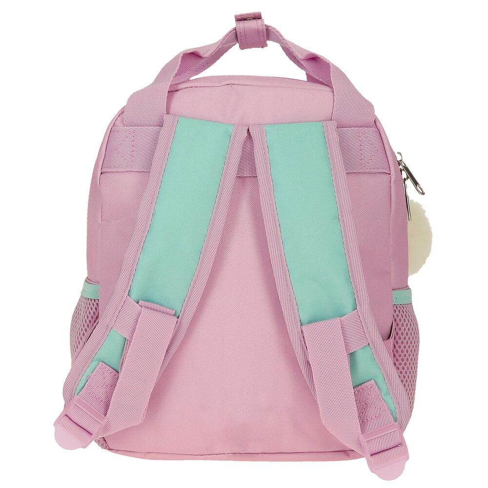 Côté gauche du sac à dos montrant une poche latérale pratique pour petits objets.