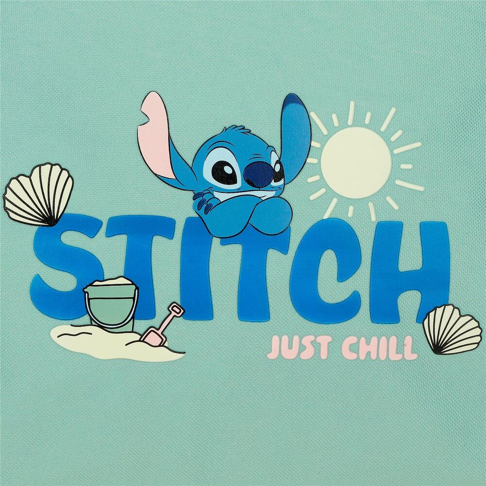 Détail de la fermeture éclair solide et résistante du sac à dos Disney Stitch