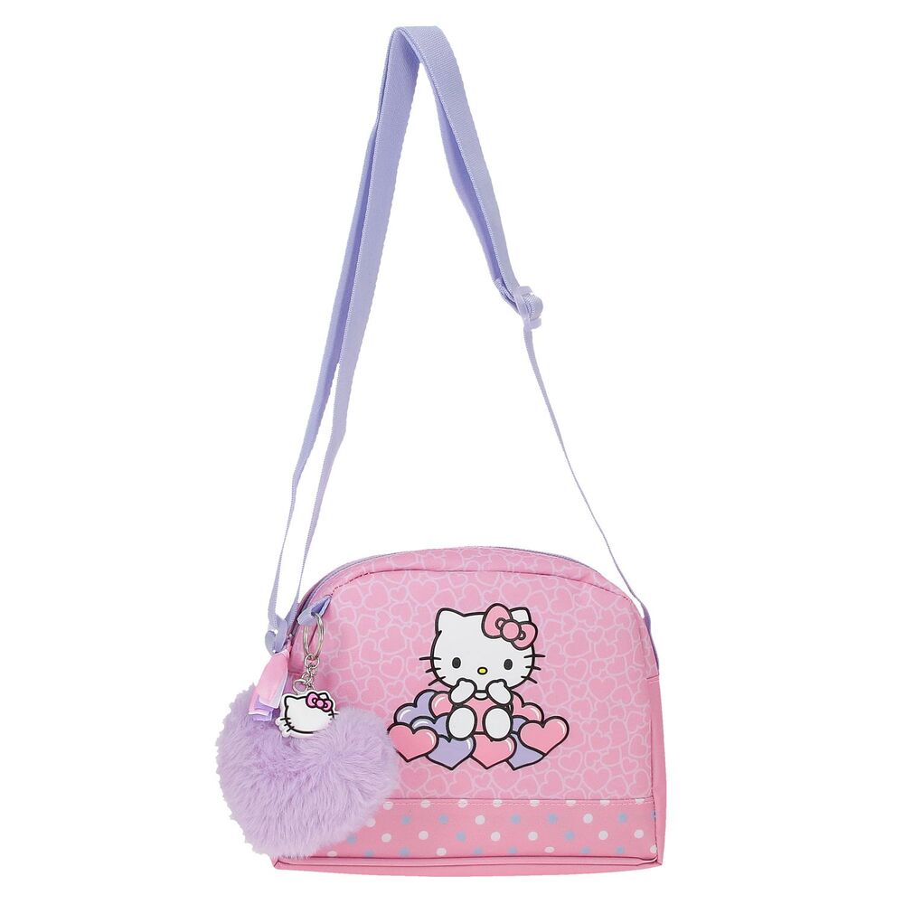 Sac Hello Kitty Hearts & Dots porté en bandoulière lors d'une sortie urbaine
