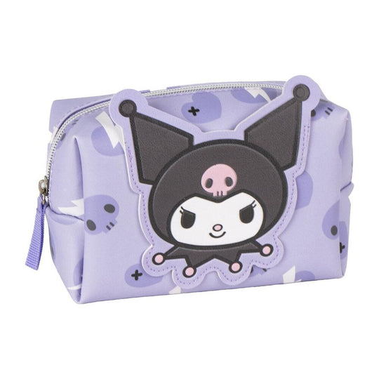 Vanity case Hello Kitty Kuromi CERDÁ en couleur rose avec motifs kawaii, dimensions 17x10x7 cm, idéal pour cosmétiques.