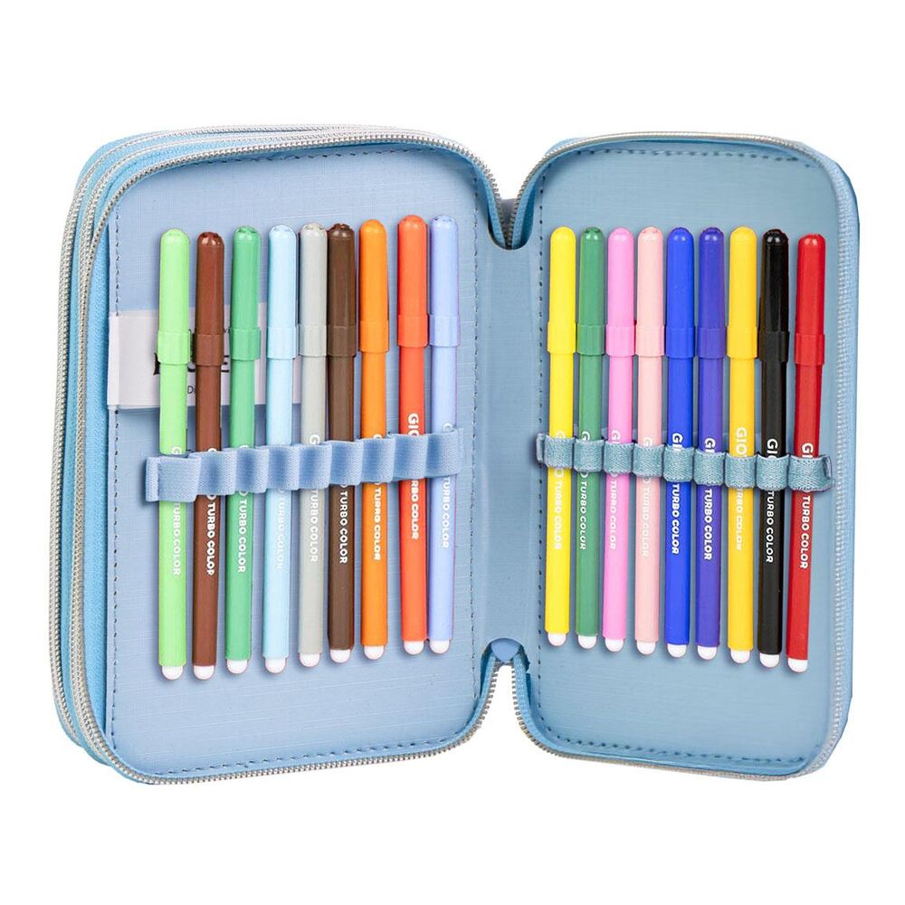 Ouverture des trois compartiments de la trousse Disney Frozen pour un rangement organisé