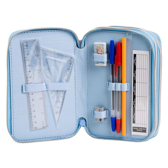 Zoom sur la fermeture éclair solide de la trousse triple CERDÁ à thème Frozen
