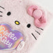 Détail du visage Hello Kitty en peluche sur la couverture du carnet 15x21 cm