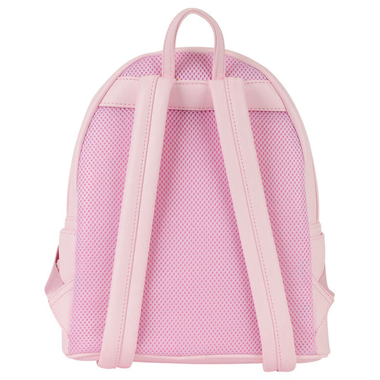Vue arrière avec les bretelles réglables du sac à dos Loungefly Minnie Mouse pour un confort optimal