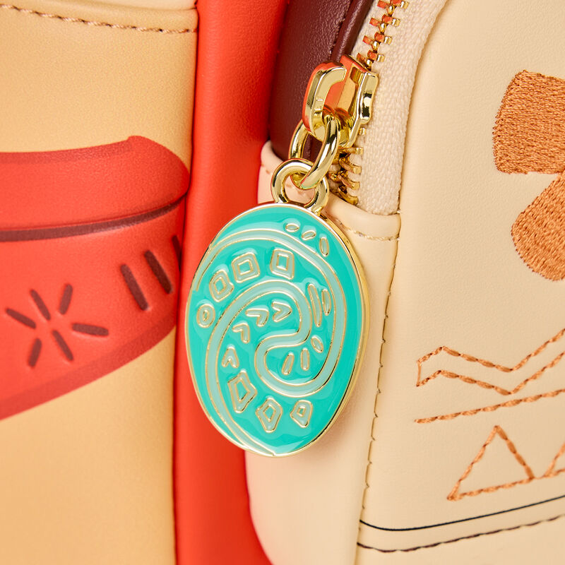 Vue intérieure avec doublure coordonnée du sac à dos Loungefly Disney Vaiana Moana