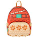 Vue de face du sac à dos Loungefly Disney Vaiana en simili cuir avec motifs brodés et coquillages