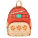 Vue de face du sac à dos Loungefly Disney Vaiana en simili cuir avec motifs brodés et coquillages