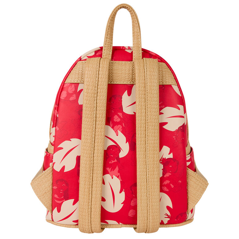 Vue latérale montrant la poignée supérieure et les bretelles ajustables du sac à dos Disney