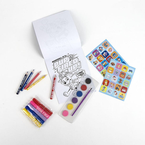 Set papeterie Paw Patrol comprenant crayons, stylos, gomme et règle assortis