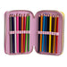 Détail du tissu et des coutures résistantes de la trousse triple compartiments Barbie CERDÁ