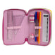 Vue latérale de la trousse triple compartiments Barbie CERDÁ montrant sa finesse et sa praticité