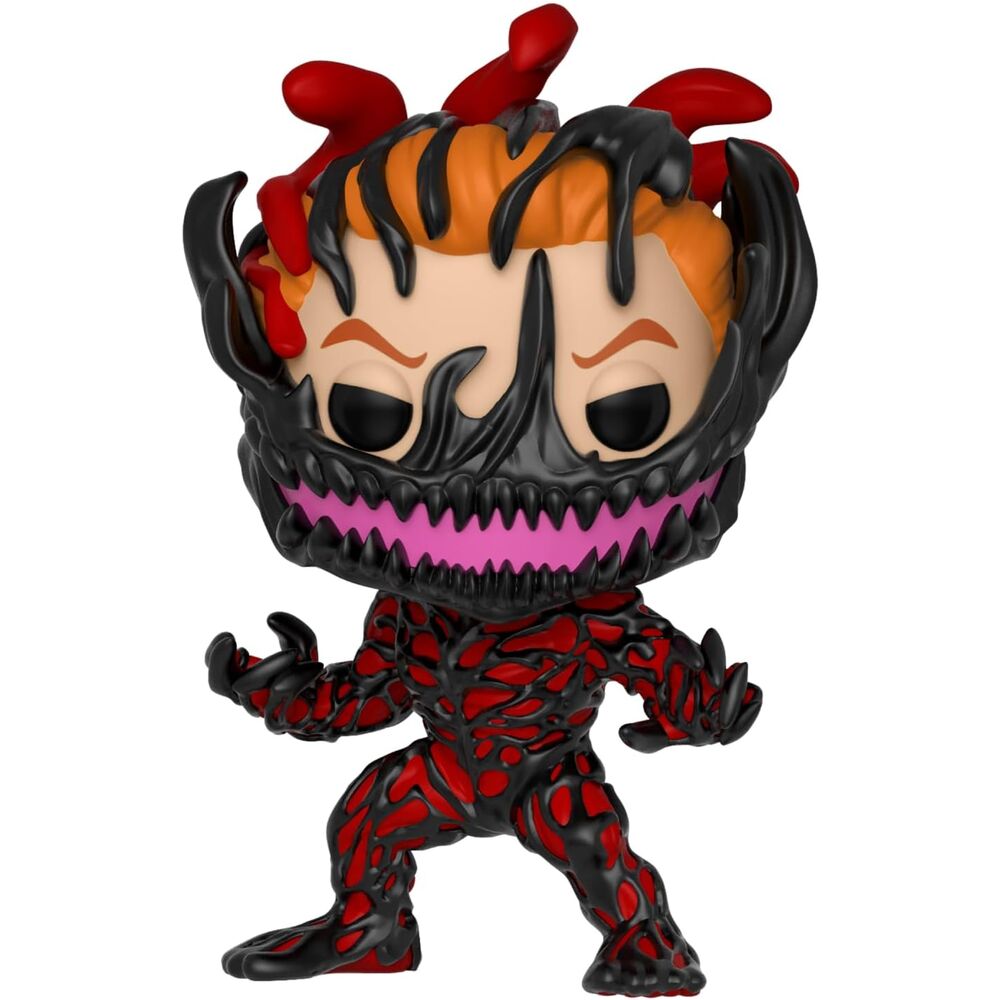 Vue de profil de la figurine Funko POP Venom Carnage Cletus Kasady montrant les détails du visage et costume