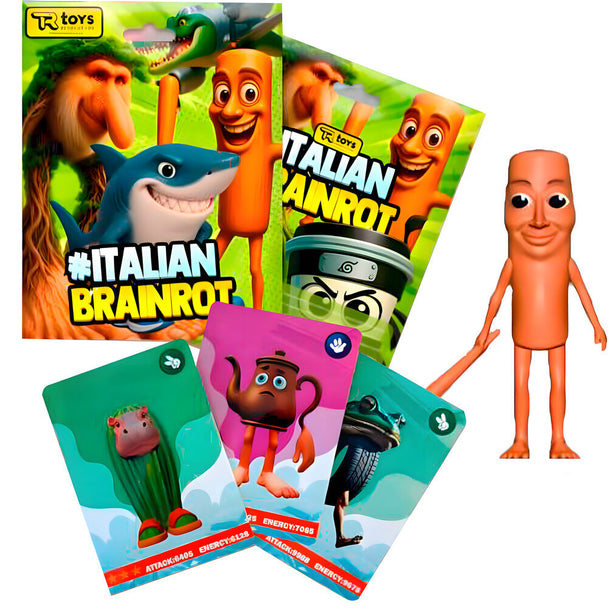 Ensemble de 3 cartes collector Italian Brainrot aux illustrations variées et détaillées